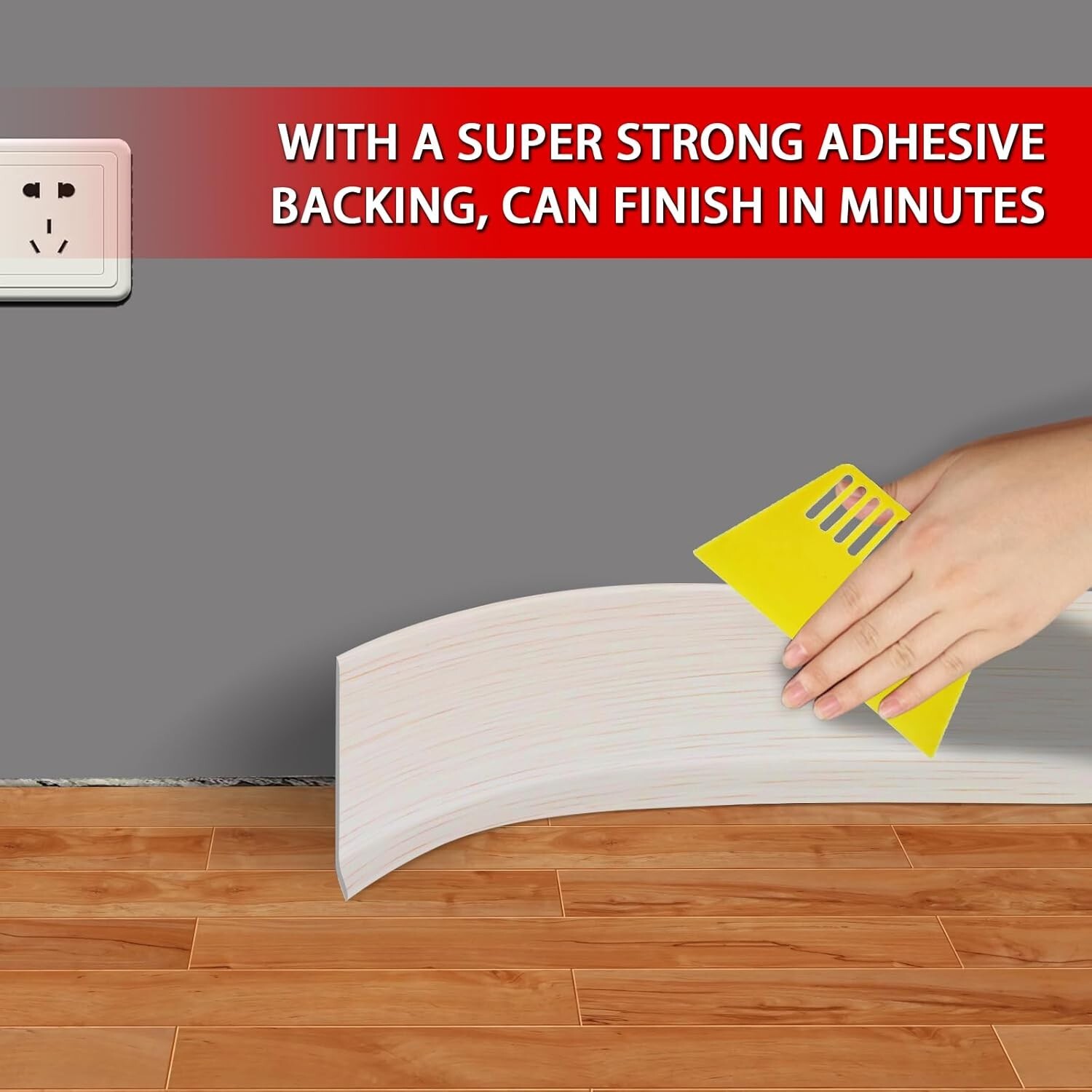 Vinyl Wall Base Baseboard Molding Trim 4″ Flexible Self Adhesive Rubber Wall Bas