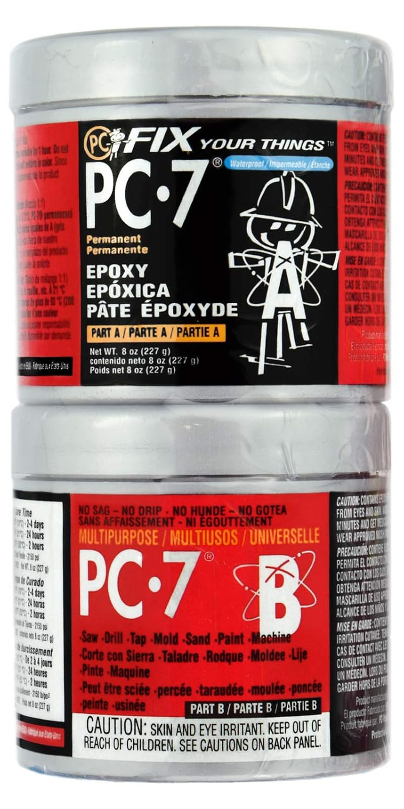 Epoxy Adhesive Paste Heavy Duty Charcoal Gray 1/2lb Two-Part Indoor Outdoor