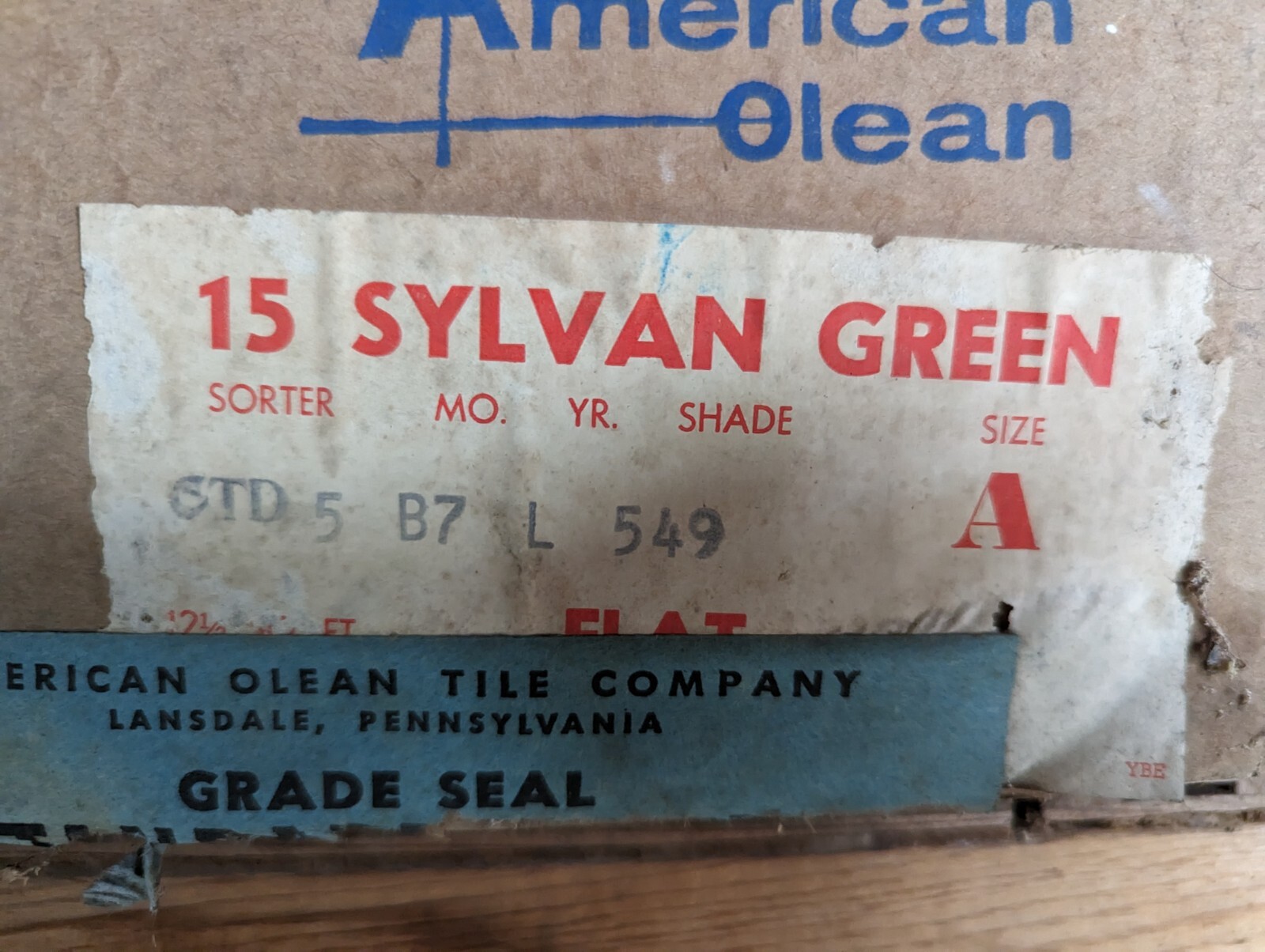 2 pieces 4 1/4″ Ceramic Tile #15 Sylvan Green New American Olean Tile