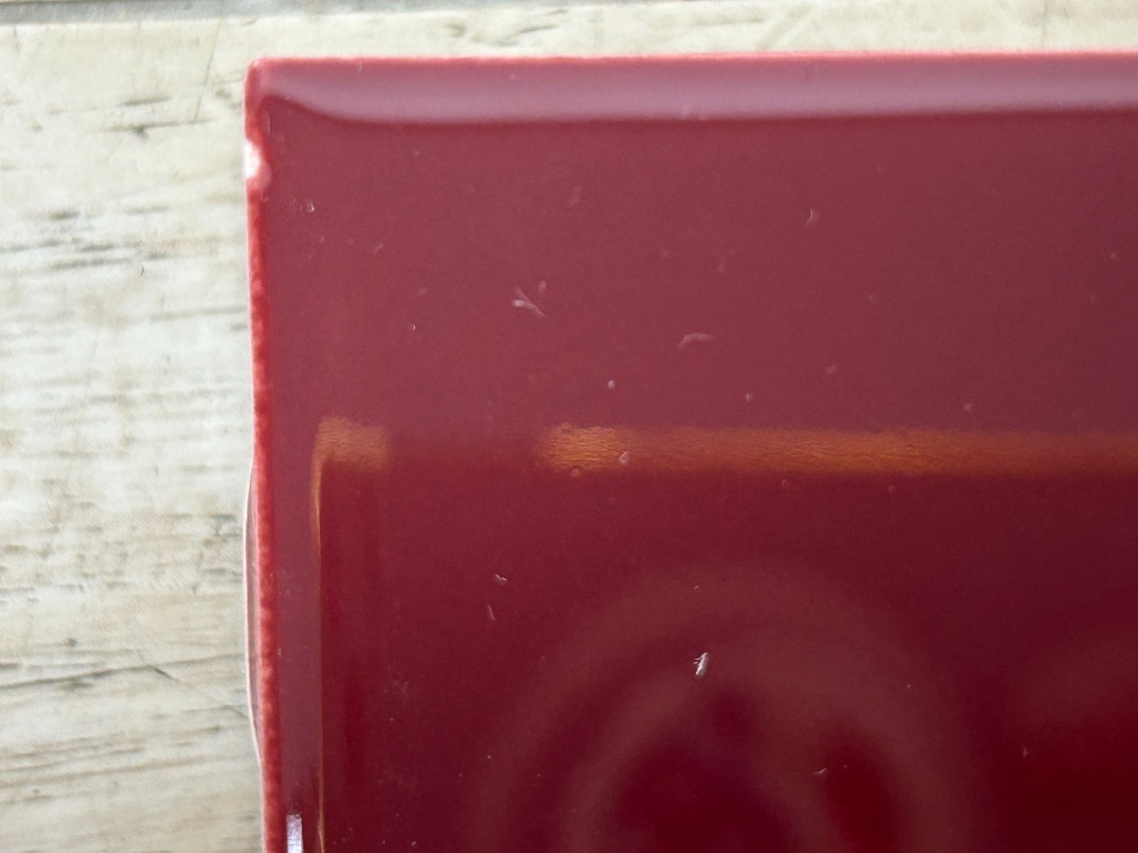 Vintage Lot Of 4 Ceramic Bath/Kitchen Wall Tiles 4.25 Inch Square Burgundy Red