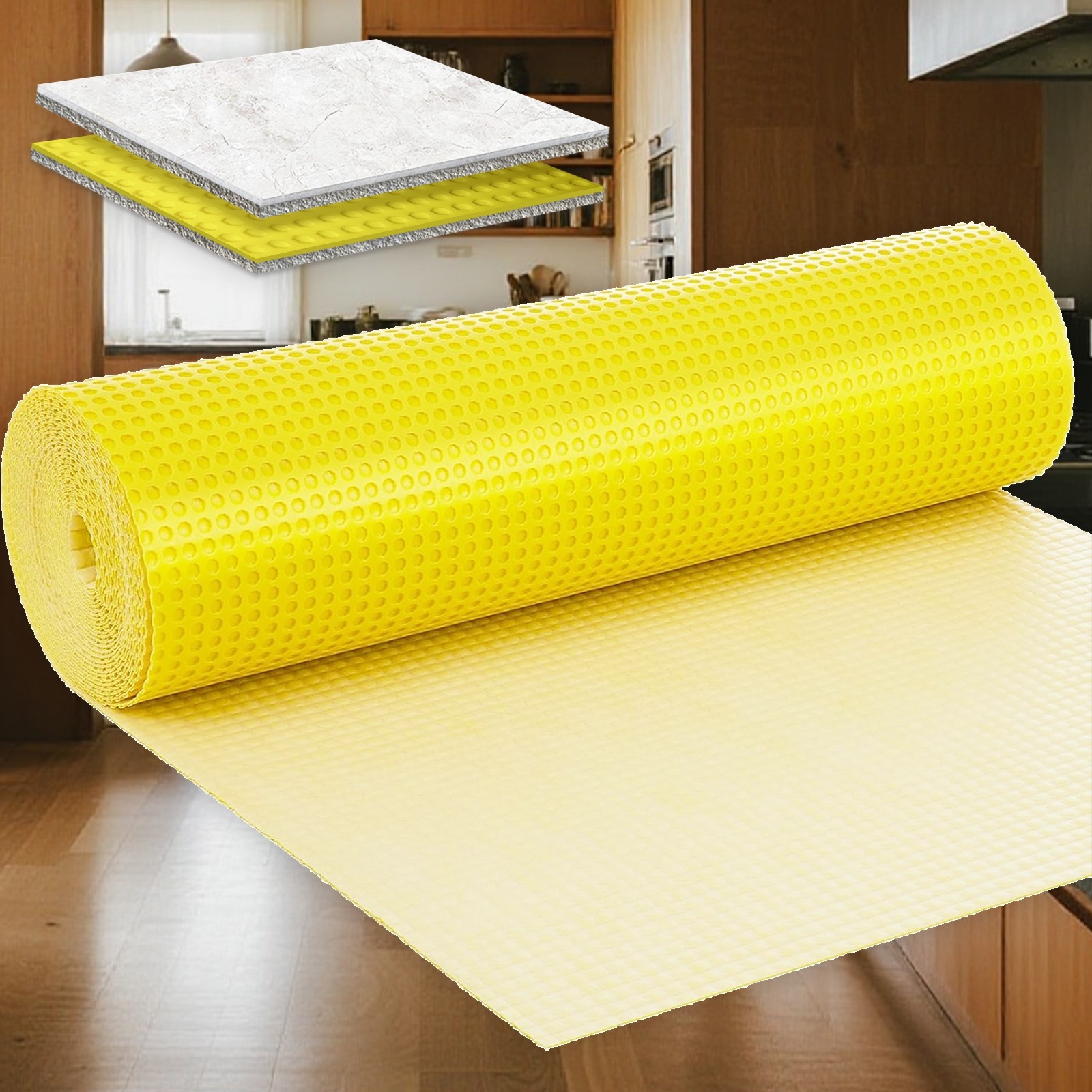 MAXKOSKO Waterproof Uncoupling Membrane for Tile – Ideal for Bathroom, 108 Sq Ft