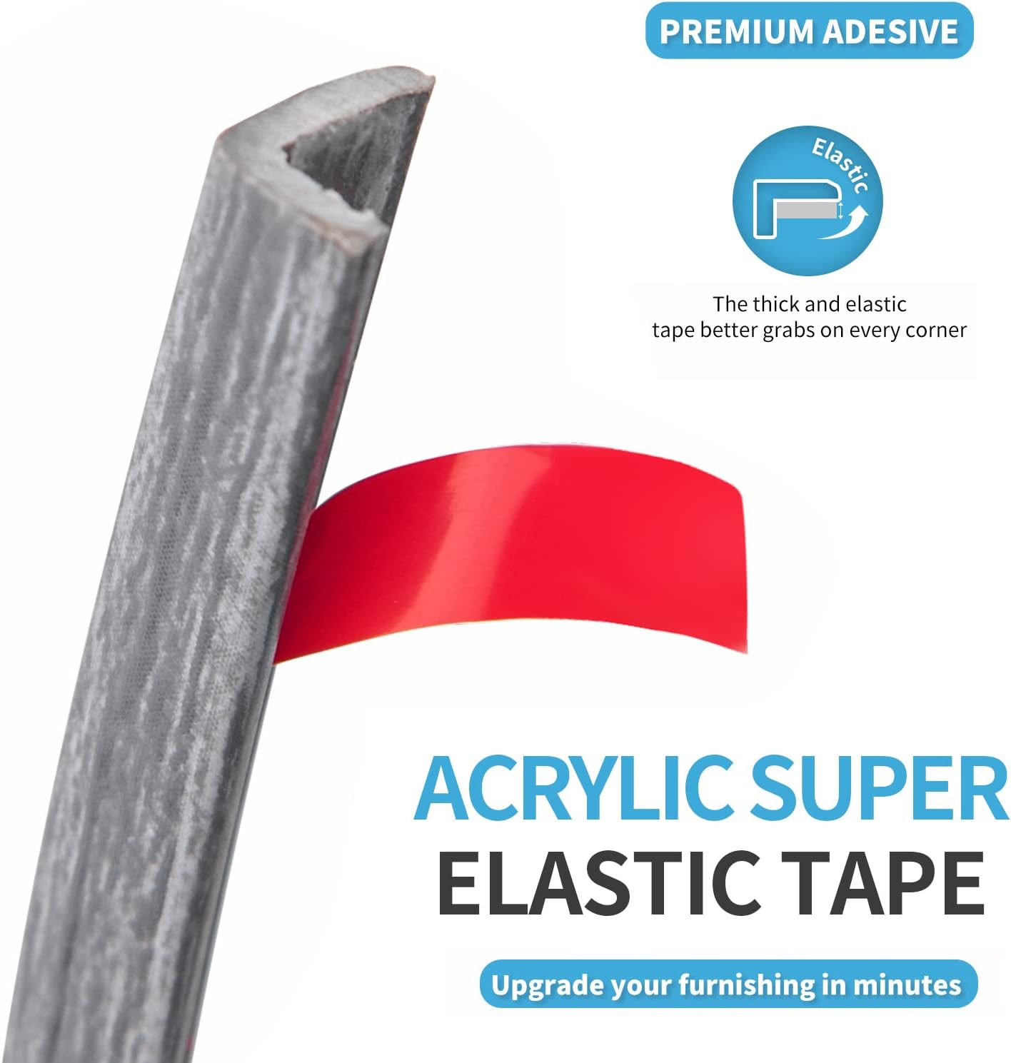 20Ft Peel and Stick Vinyl Corner Trim Wall Tile Edge Protector Grey Oak Finish