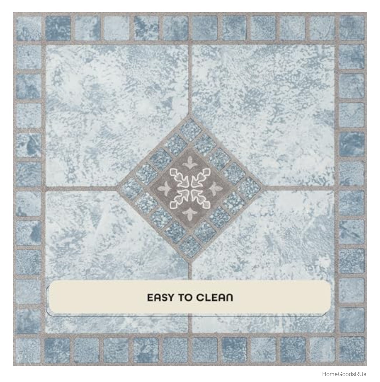 Vinyl Flooring Peel and Stick 12×12 Blue Diamond 2mm 9 Tiles Commercial Gauge