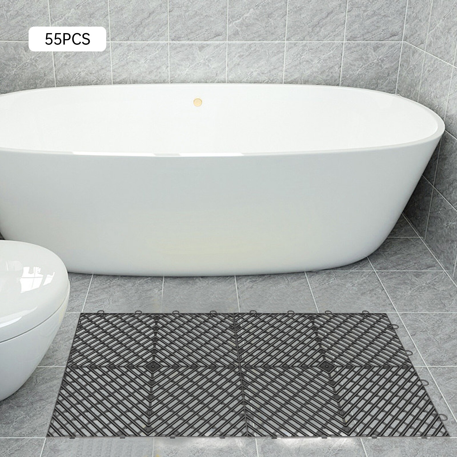 New Interlocking Garage Floor Tiles 25/55 PCS Deck 12″x12″ Snow Water Drainage