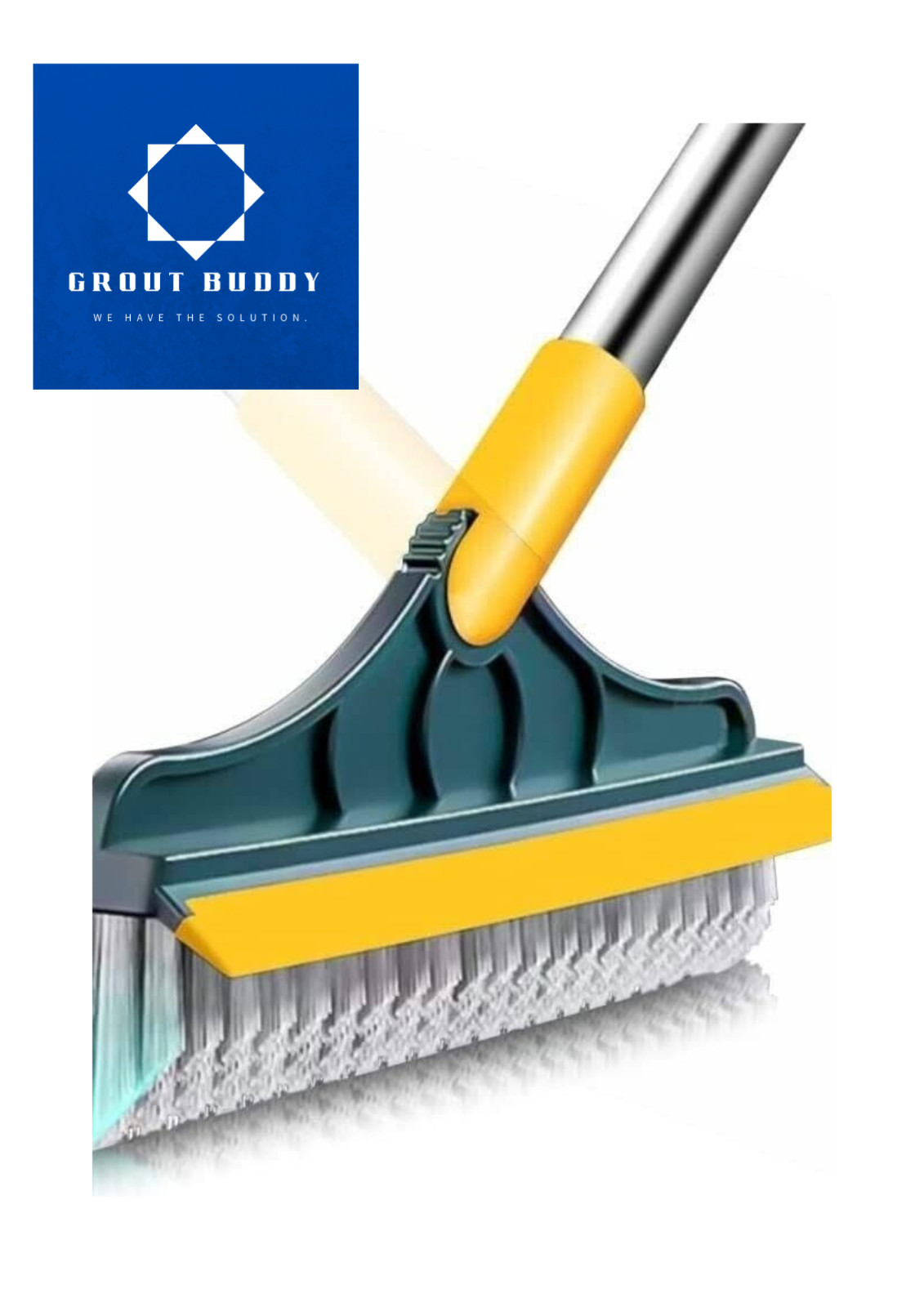 2 in 1 Floor Brush Scrubber with Grout Brush Scrape Stiff Bristle
