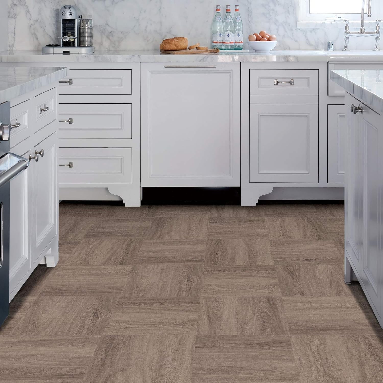 Elegant Neutral Peel & Stick Floor Tiles – Water Resistant & Easy to Install