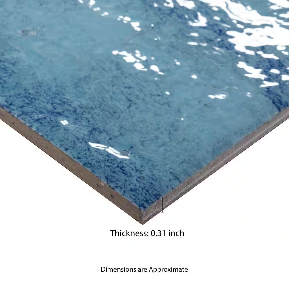 Adelaide Sky 6 In. X 6 In. Glossy Porcelain Wall Tile-Pool Look, 5.28 Sq. Ft./Ca