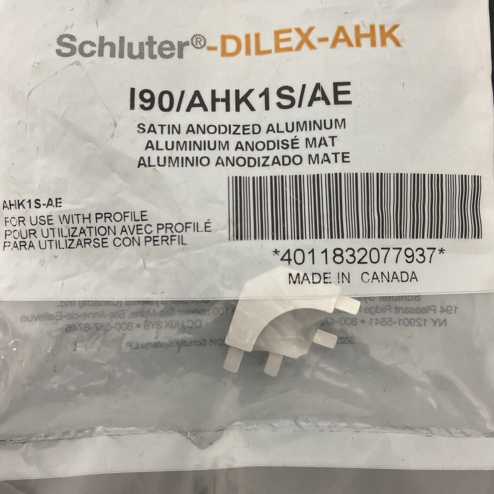 Schluter Dilex-AHK in Corner 90 Degrees Satin Anodized Aluminium – 1 Unit
