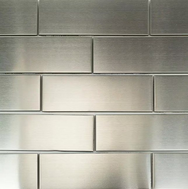 Ivy Hill Tile 2 in. x 6 in. Stainless Steel Subway Wall Tile Case (10 sq ft)