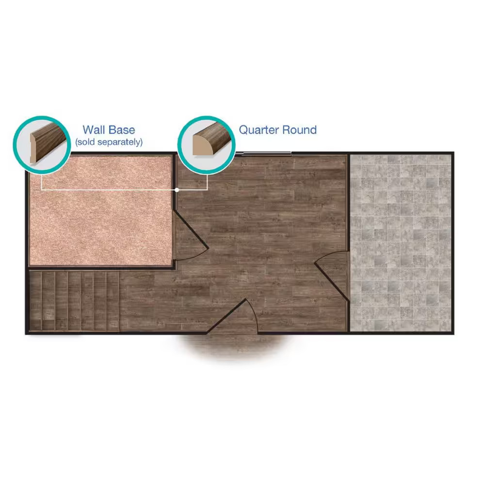 Moonstone 0.62 In. T X 0.75 In. W X 94.5 In. L Textured Wood Look Laminate Mould