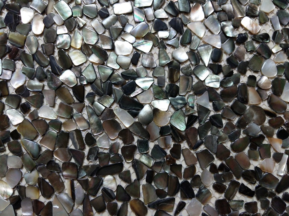 11PCS Irregular Black Lip Shell Mosaic Tile Kitchen Bathroom Wall Backsplash