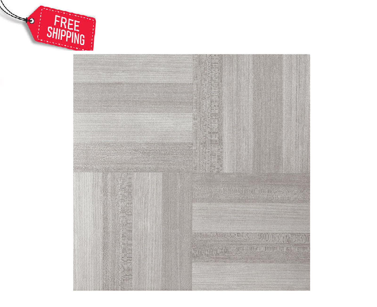 Nexus Self Adhesive 12-Inch Vinyl Floor Tiles, 20 Tiles – 12″ X 12″, Ash Grey Wo