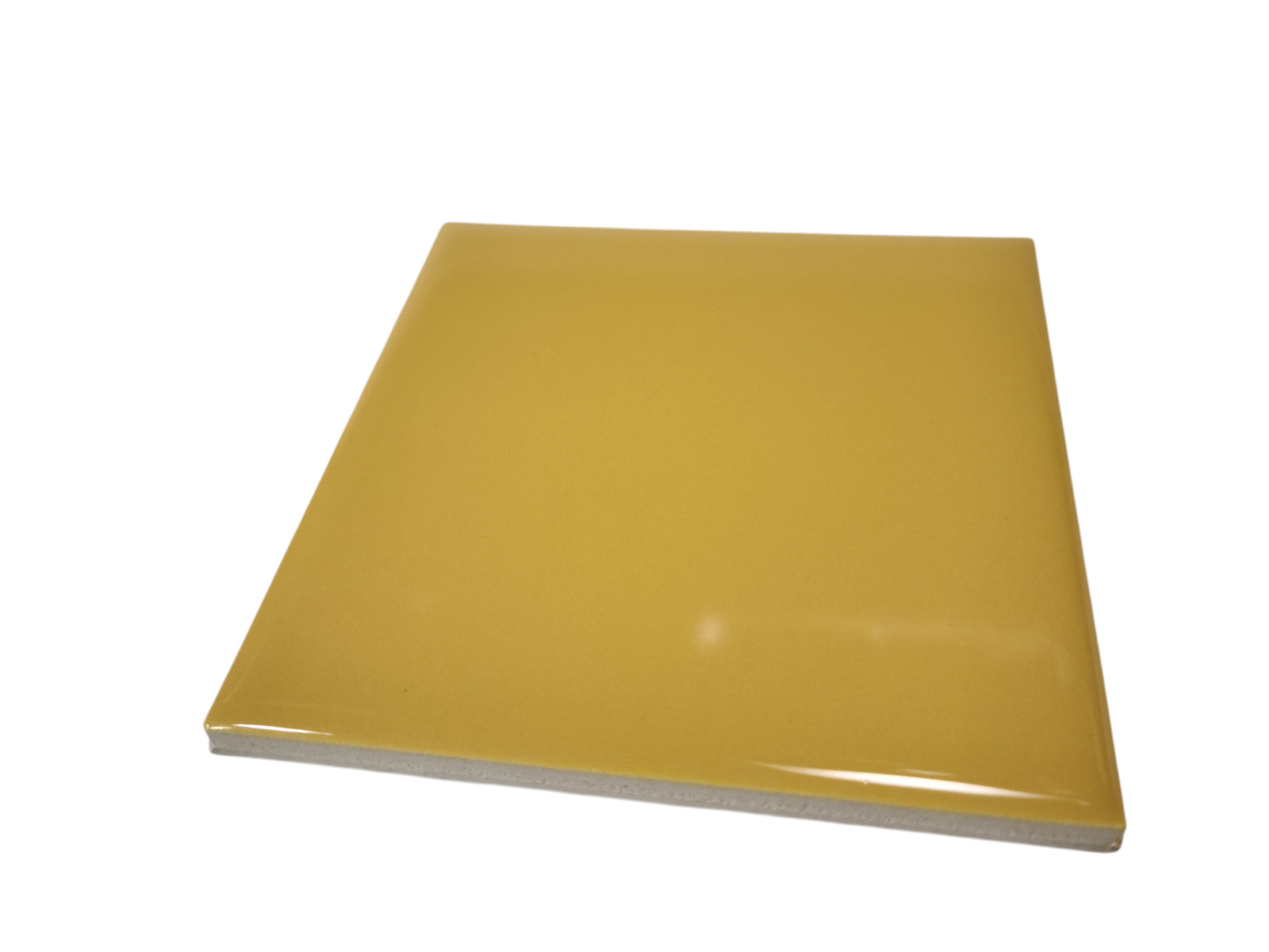 Orange Ceramic Tile 4.25 in Subway Square Mid Century Modern Mustard Goldenrod