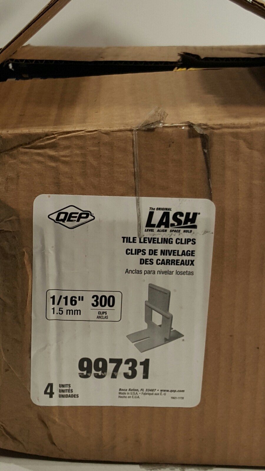 QEP LASH 300 Leveling Clips For Large Floor And Wall Tiles 1/16″ 1.5 mm