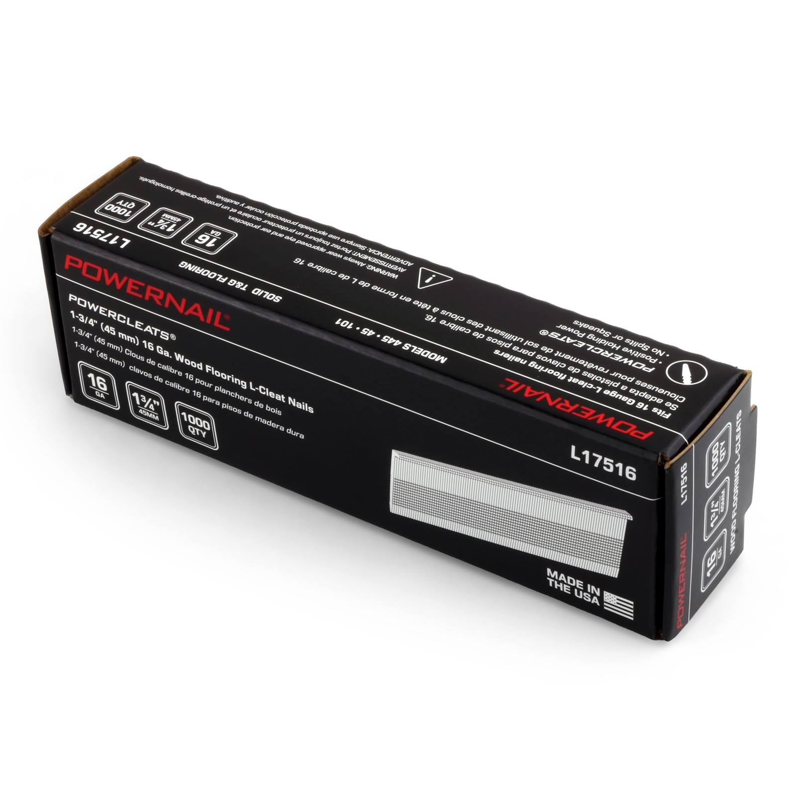 1000 Box L17516 16 Gauge 1-3/4 Inch Length L-Cleat Nails Hardwood Flooring