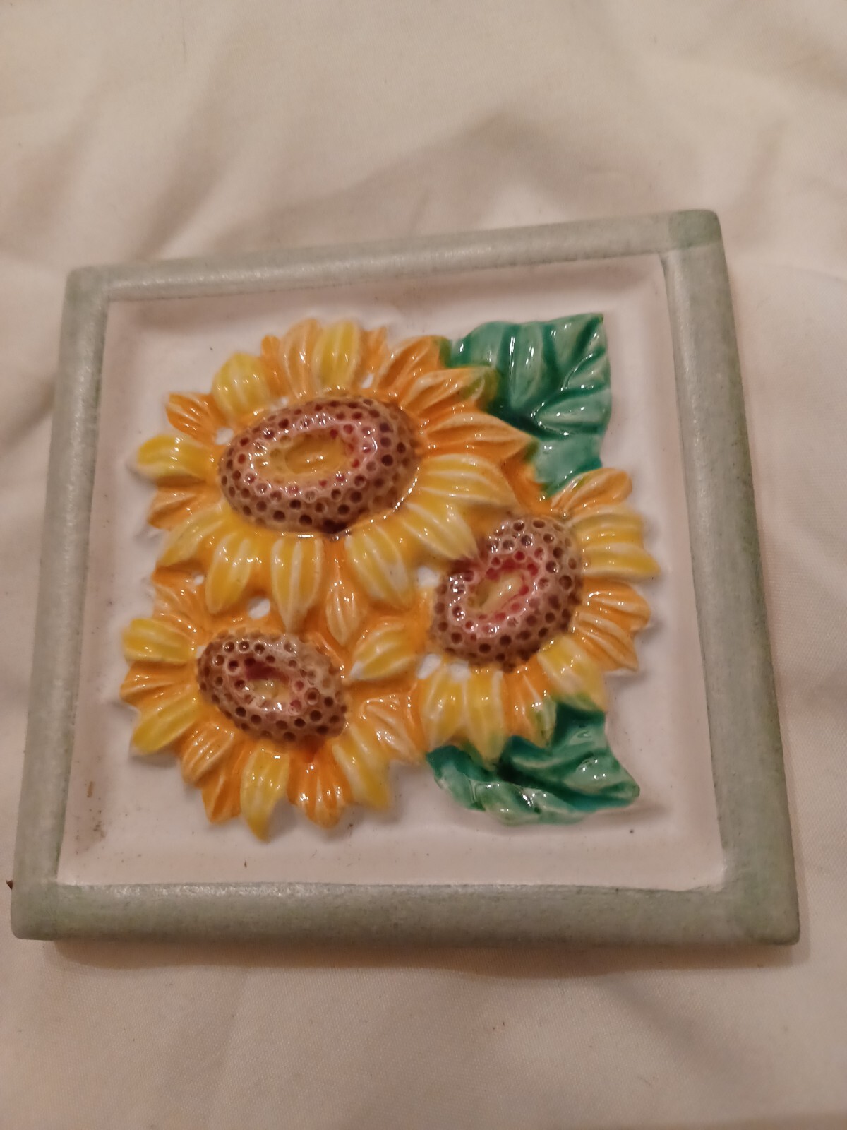 11 pieces – Decorative Ceramic Tile 3 7/8 X 3 7/8 inches – sunflower pattern