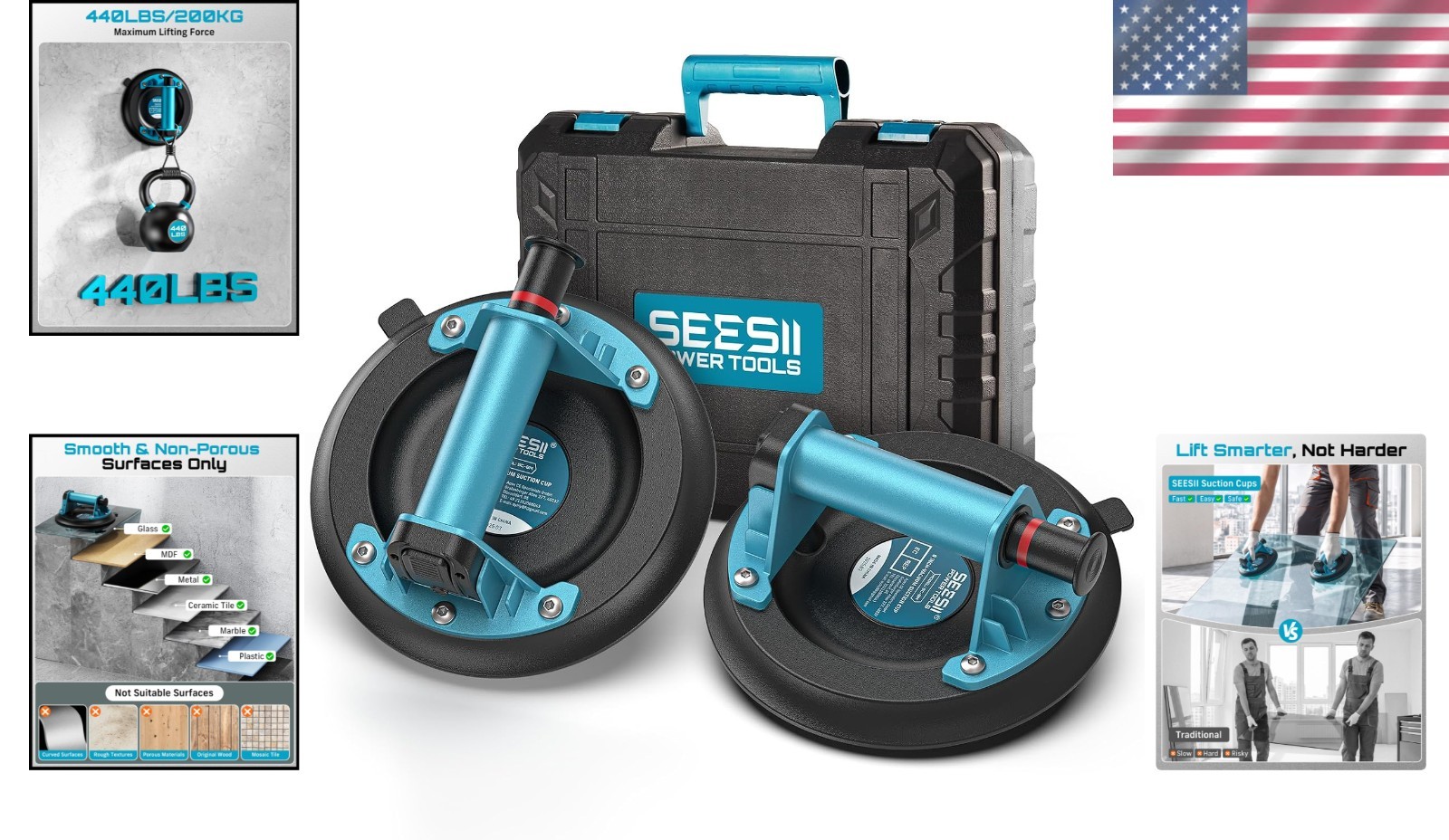 Strong Vacuum Suction Cup Lifter for Large Tiles