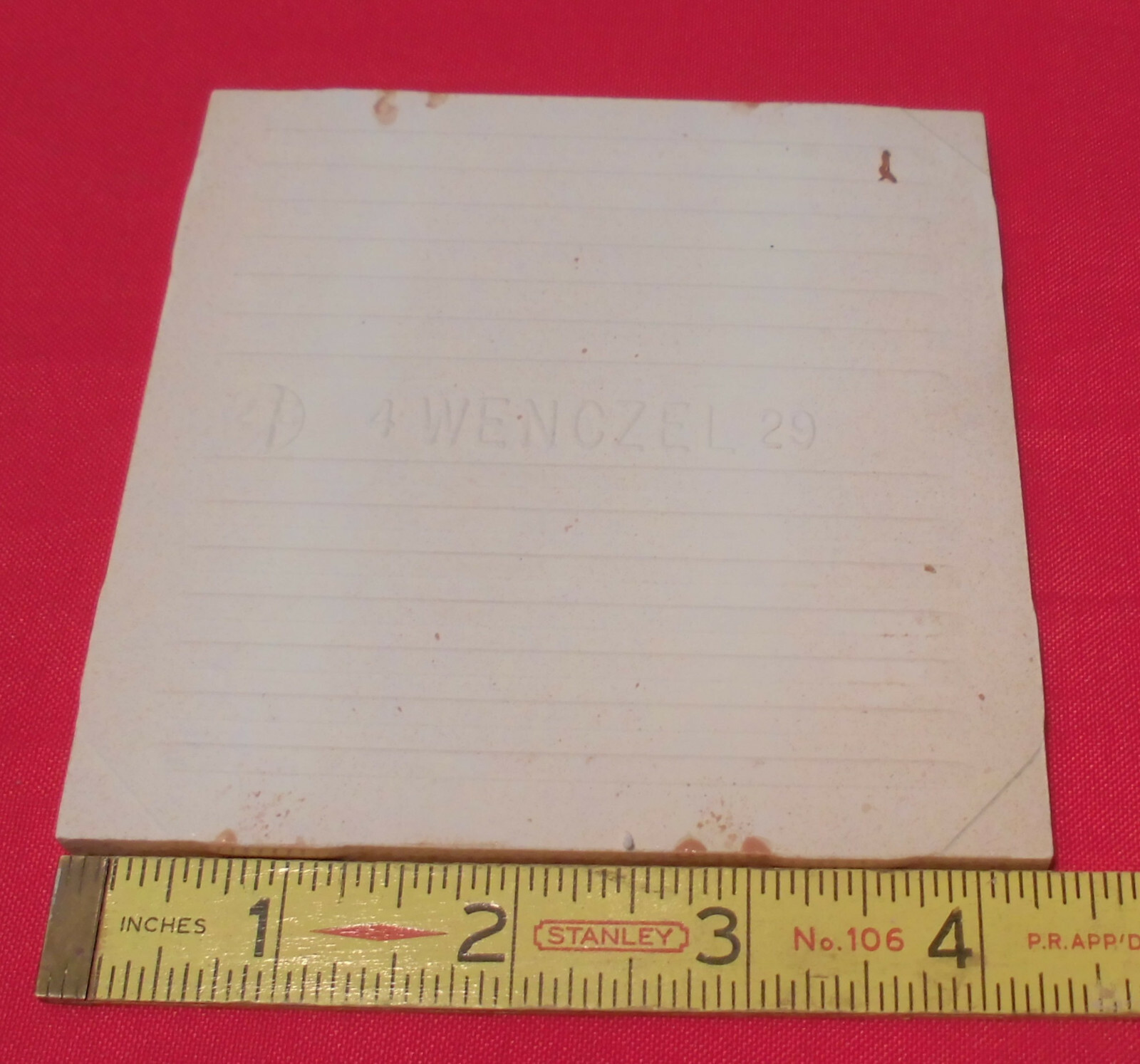 1 pc. Cinnamon – Light Brown: Glossy Ceramic Tile: Wenczel Co. 4-5/16″ NEW