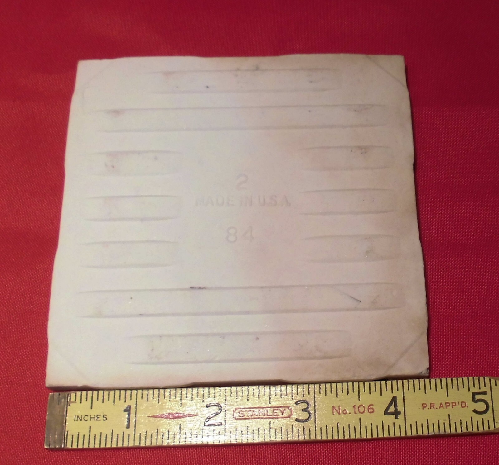 1 pc. Ivory – Light Yellow: 4-5/16″ Glossy Ceramic Tile by Robertson Co. NEW