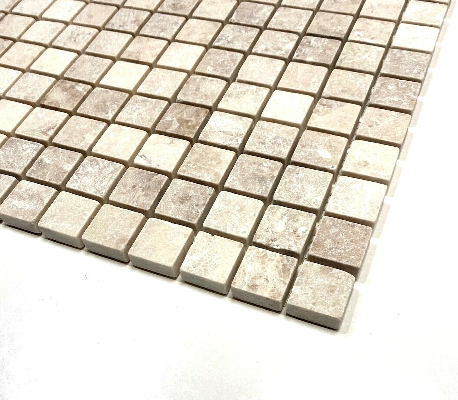 1X1 Beige Tumbled Rounded Edge Wall Mosaic Marble Tile Backsplash Bath Kitchen
