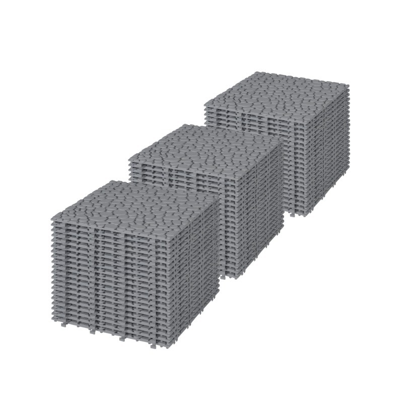12×12″ Interlocking Plastic Deck Tiles, Waterproof Anti-slip, 440lbs