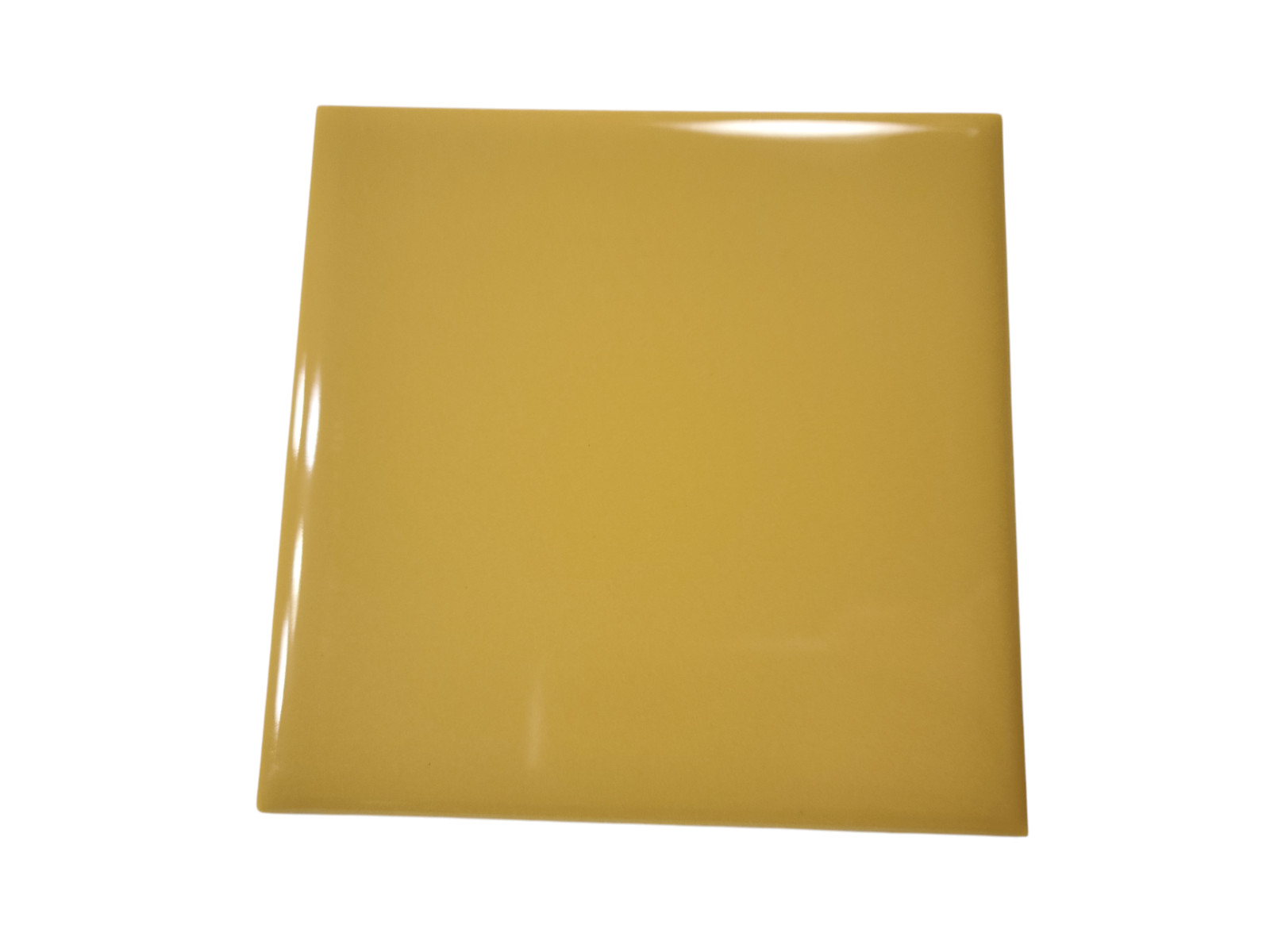 Orange Ceramic Tile 4.25 in Subway Square Mid Century Modern Mustard Goldenrod