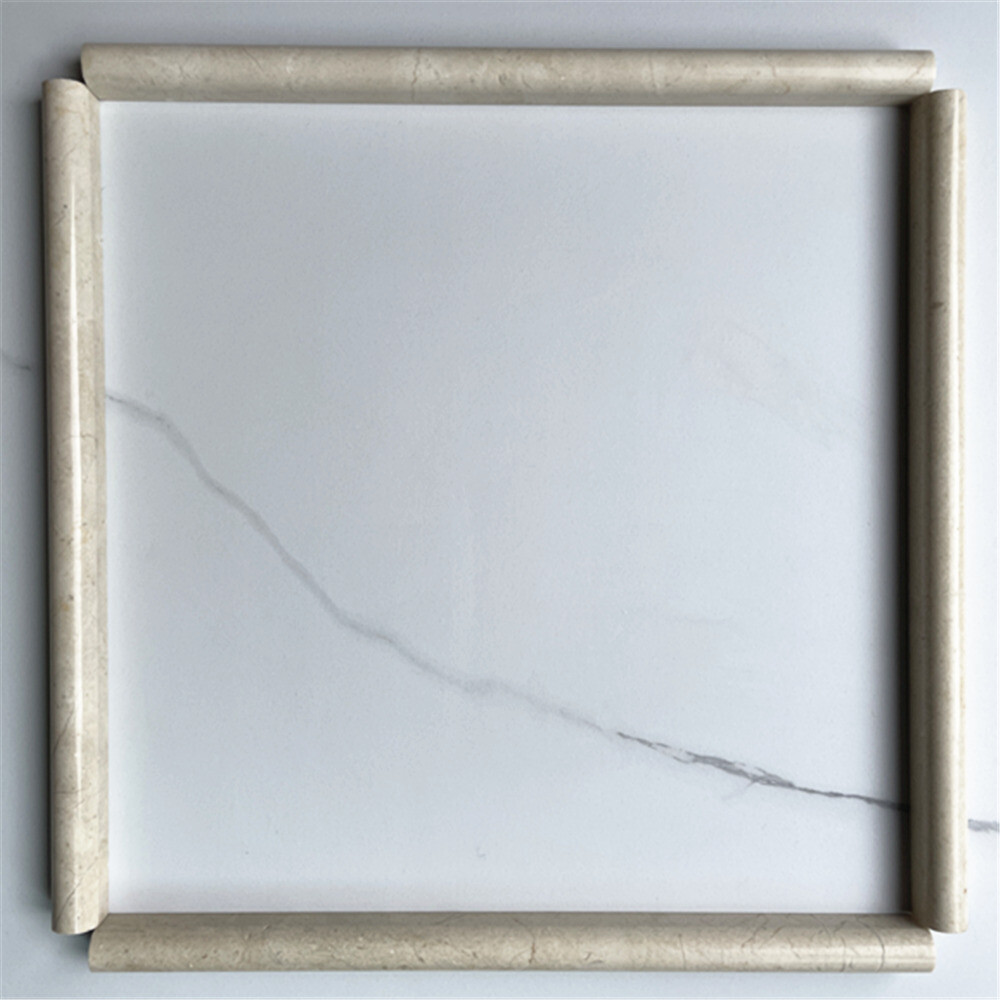 M18P Crema Marfil Marble 3/4×12 Pencil Liner Trim Molding Polished