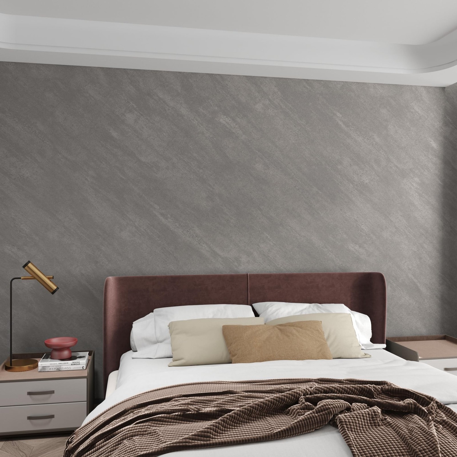 3yecao 16″×591″ Large Size Grey Concrete Wallpaper Peel and Stick 3D Thick