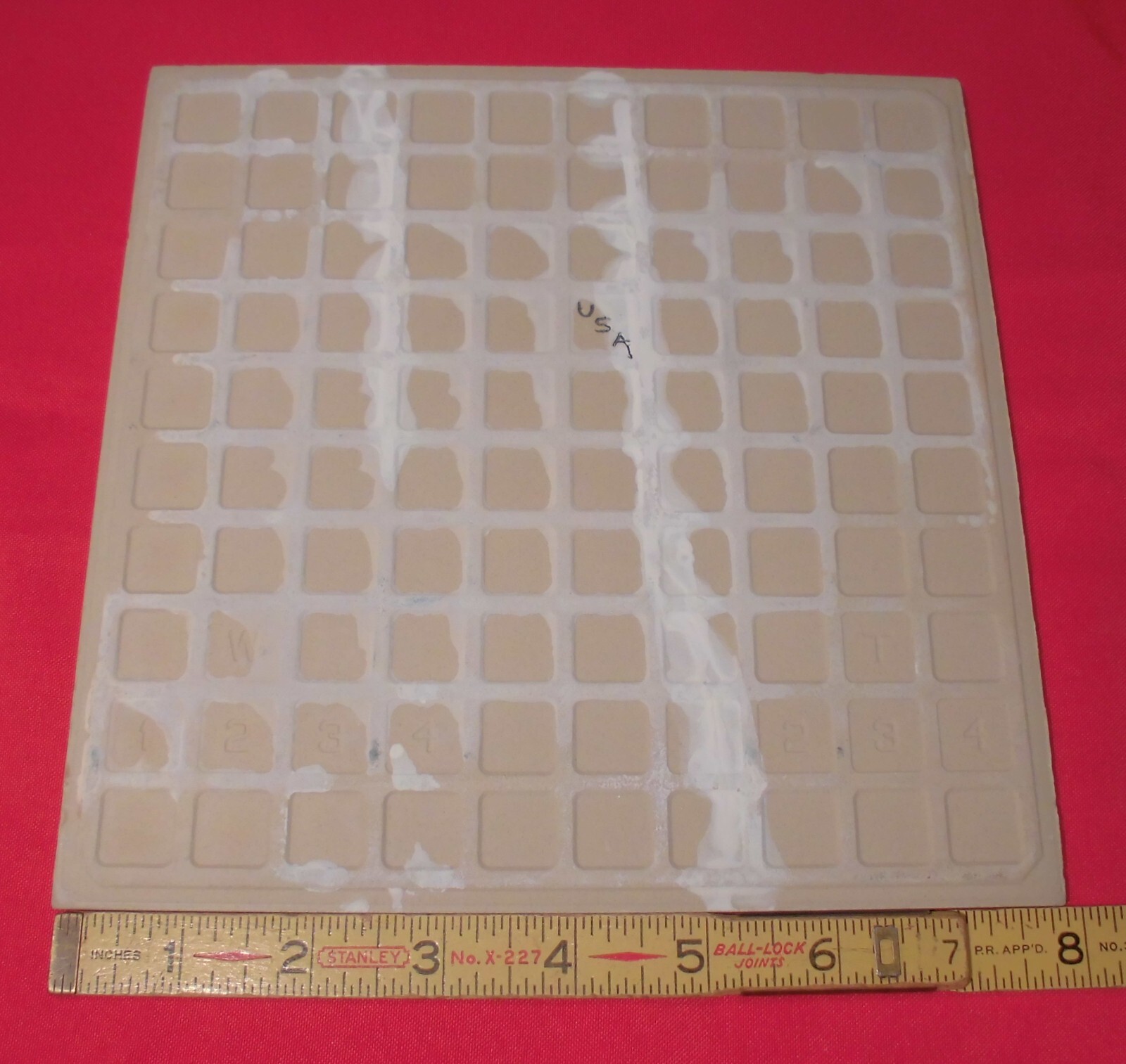 1 pc. Bright White Ceramic Floor Tile: 8″ X 8″ Smooth, Made USA by K.P.T. NEW