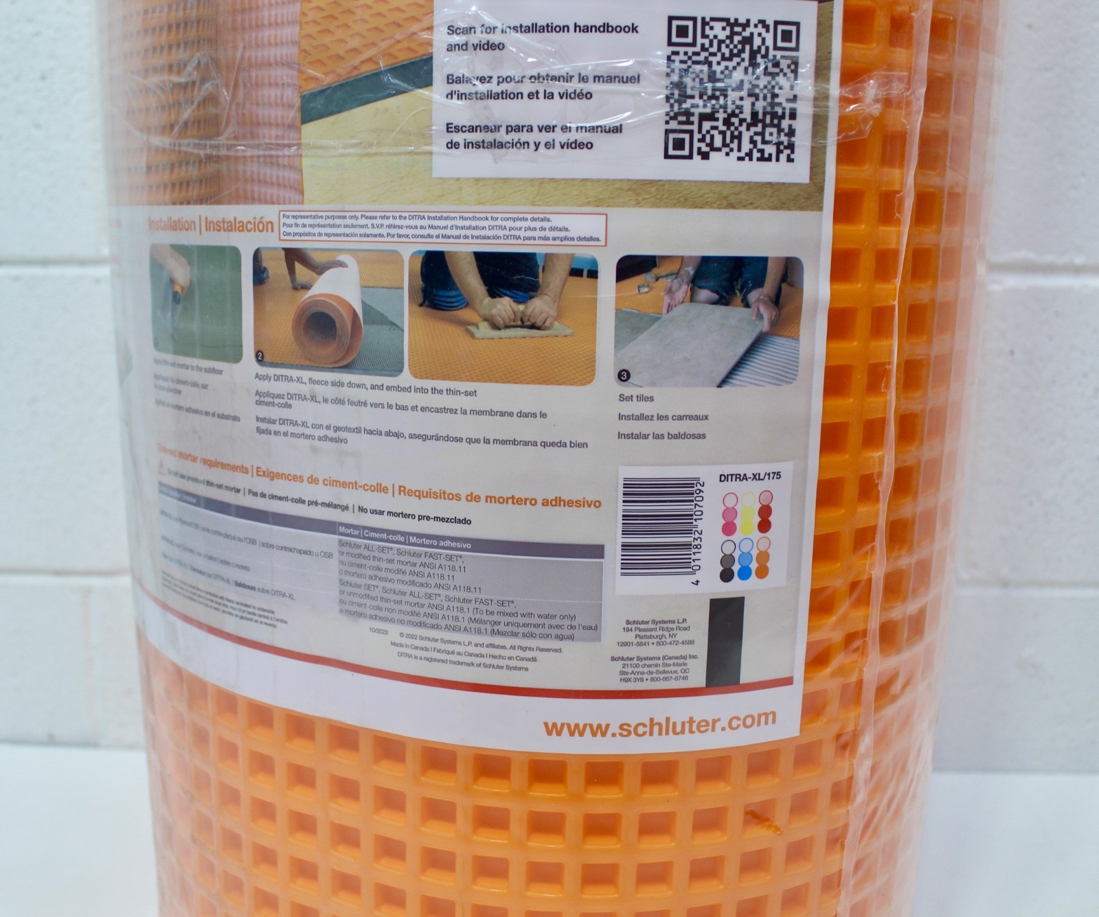 Schluter DITRA-XL Uncoupling Membrane – 3’3″ x 53′ 3″ 175 sq. ft., DITRA-XL175
