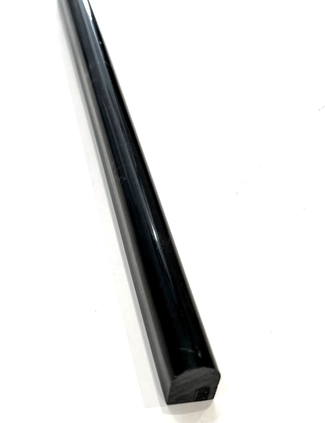1/2X12 Black Polished Marble Pencil Chair Rail Profile Molding (Box of 10)