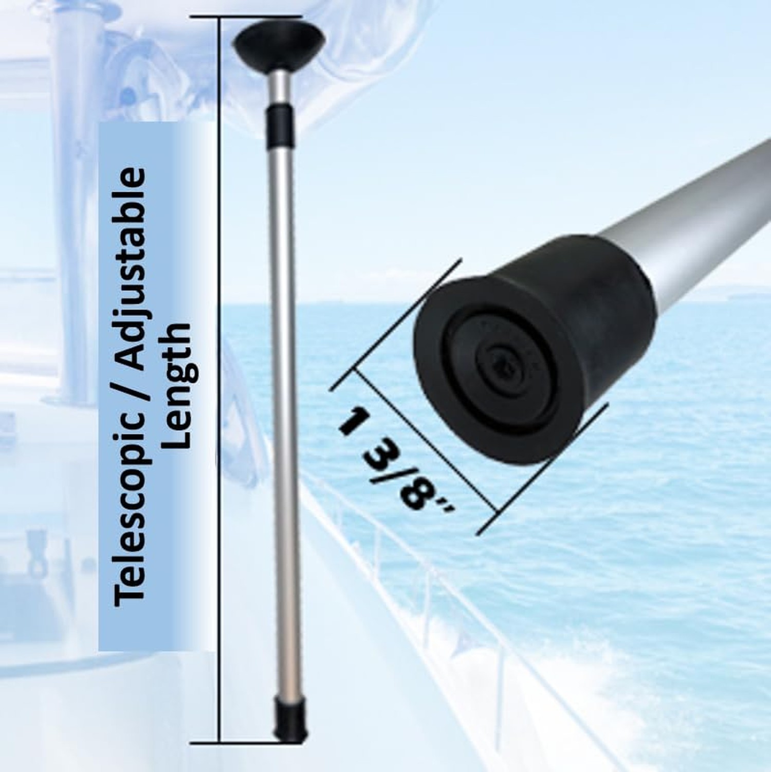 Boat Cover Support Poles Adjustable – 28-Inch to 48-Inch (Single) | Aluminum …