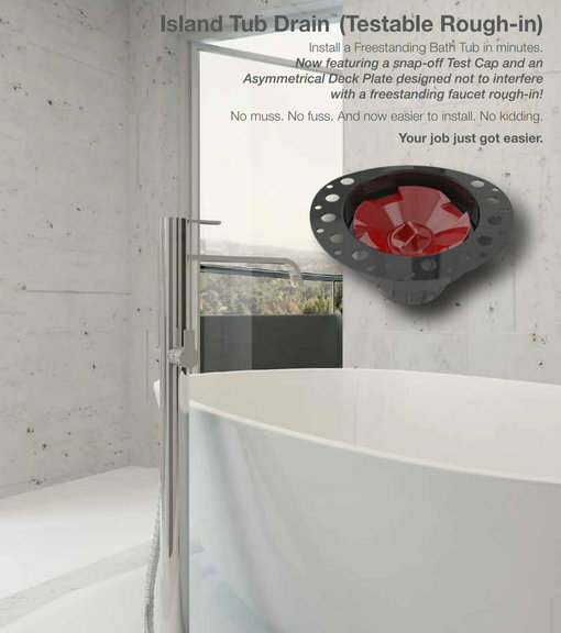 OSB Island Tub Drain Freestanding Bath Tub Drain Rough-in ABS, PVC or Cast Iron