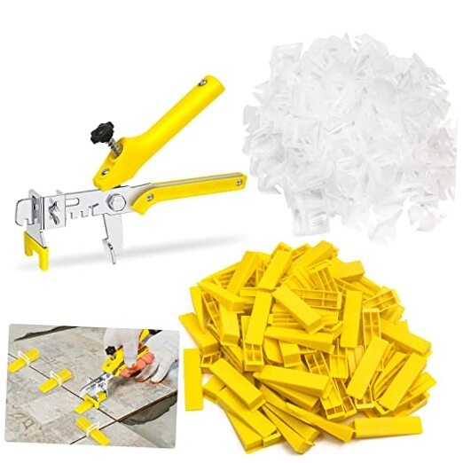Tile Leveling System 1/16”Kit, 600pcs Tile Leveler Spacers Clips+200pcs 1/16″