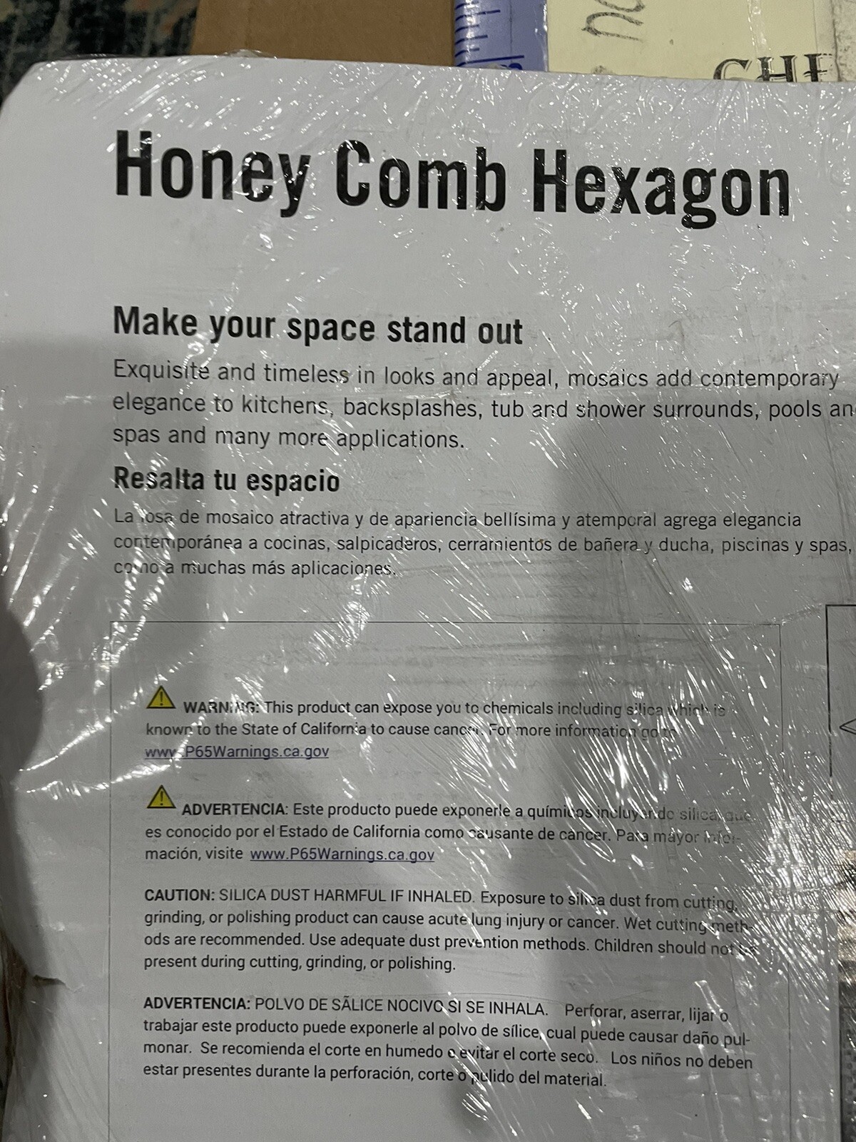 5X (sheets) Honeycomb Hexagon 12”X11.75” Textured Marble Wall Tile 0.98sq Each