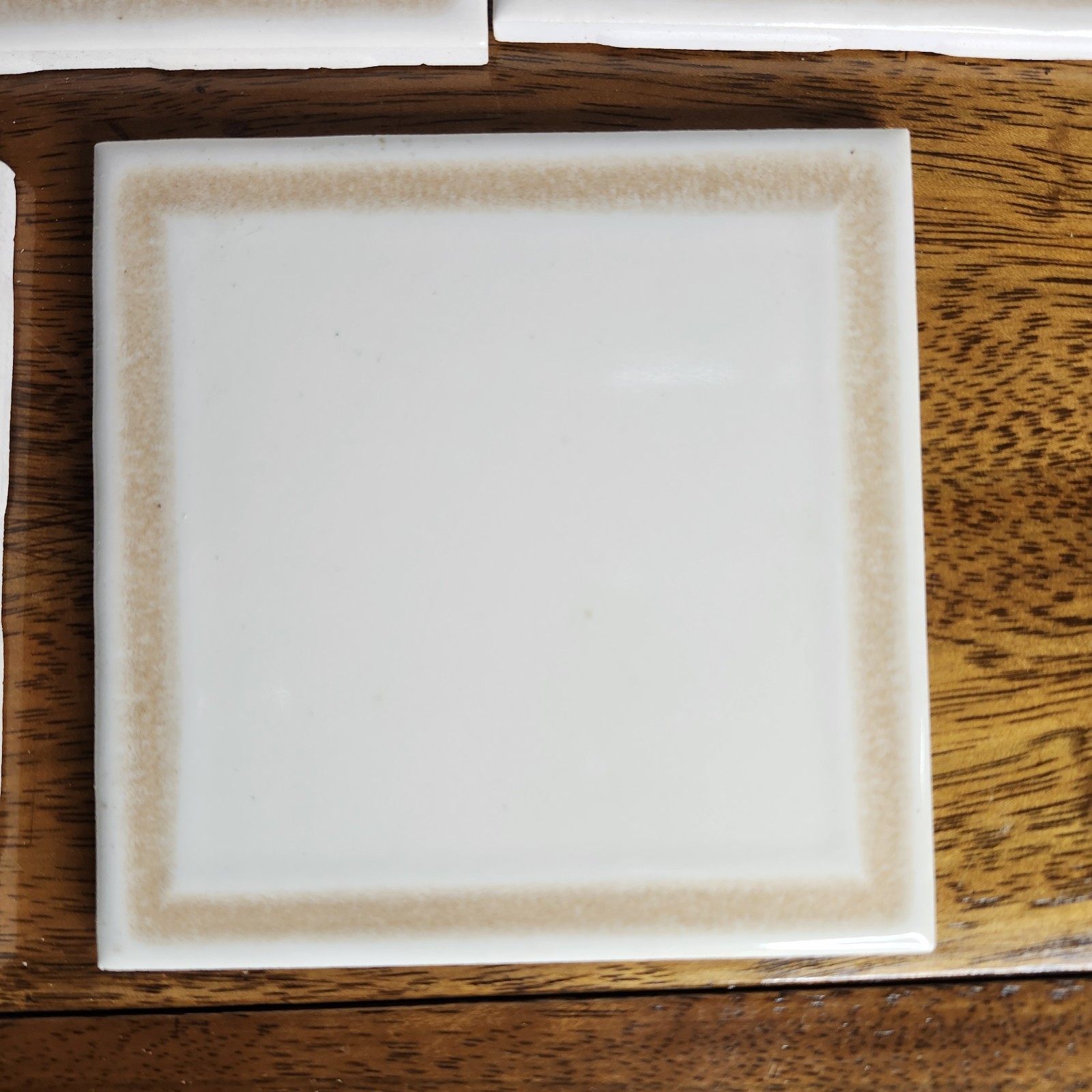Vtg 4.25 x 4.25 Semi-Gloss Ceramic Wall Tile Made in USA Lot Of 6 Tiles
