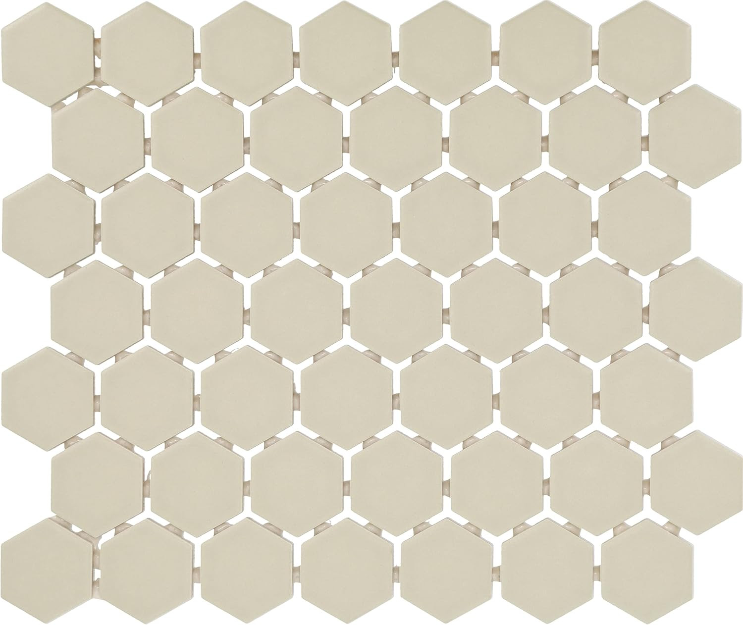 Matte Biscuit/Cream 1.5″ Ceramic Hexagon Mosaic for Backsplashes & Walls