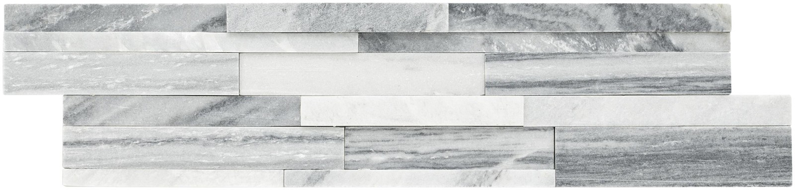 Ackland AKPLPM6X24H-3D-CA 6″ x 24″ Marble Hardscape Wall Tile – – Auric White