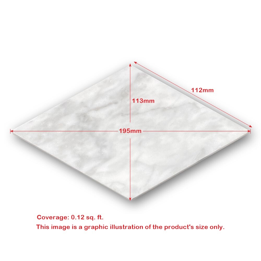 C56H Carrara Marble Diamond Tile Honed 4×8 Rhomboid Venato Carrera