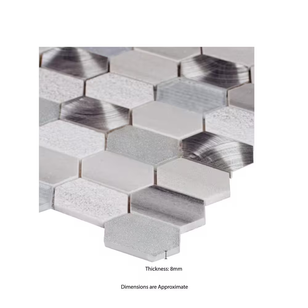 Harlow Picket 11.5 In. X 12.4 In. X 8 Mm Textured Multi-Surface Mesh-Mounted Mos