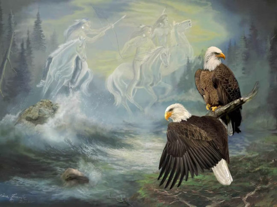 American Indian eagles spirit hunters ceramic tile mural backsplash