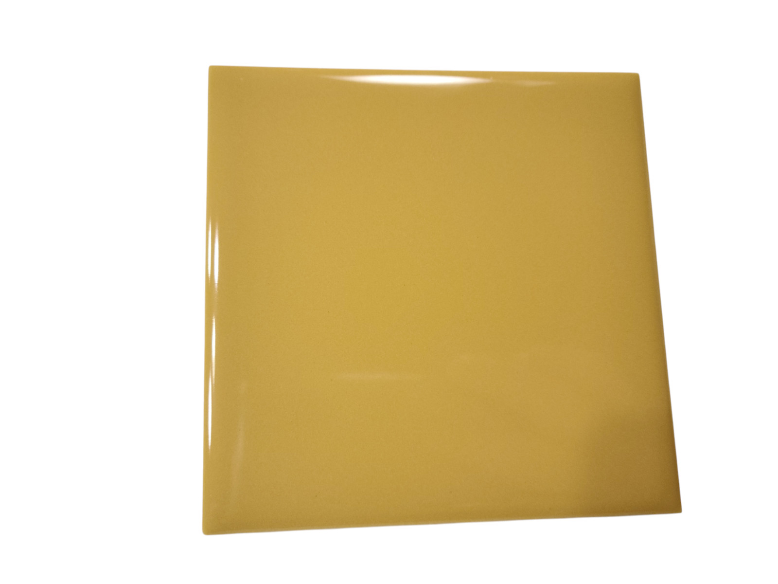 Orange Ceramic Tile 4.25 in Subway Square Mid Century Modern Mustard Goldenrod