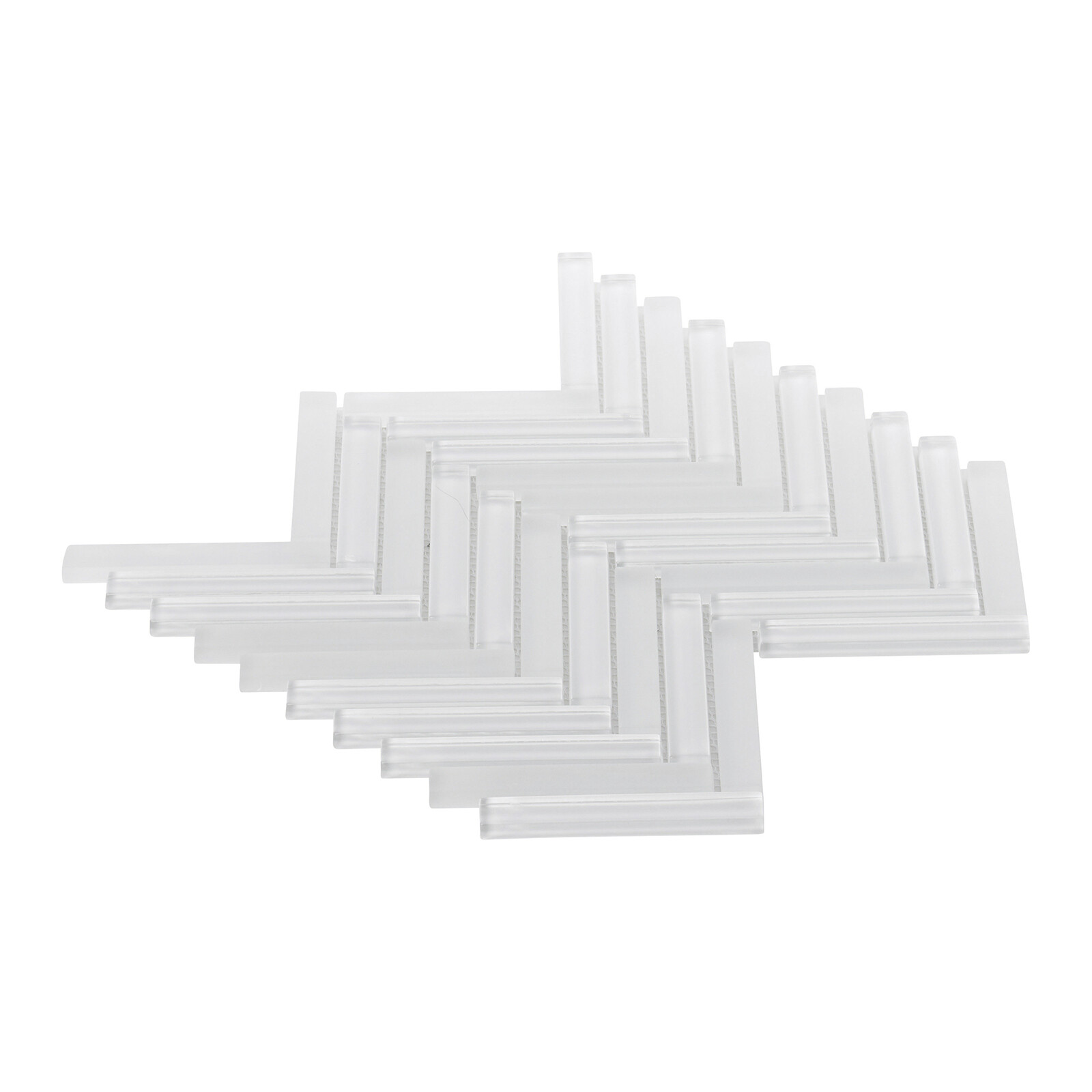 White Crystal Glass Herringbone Mosaic Tile Kitchen Bathroom Wall Backsplash