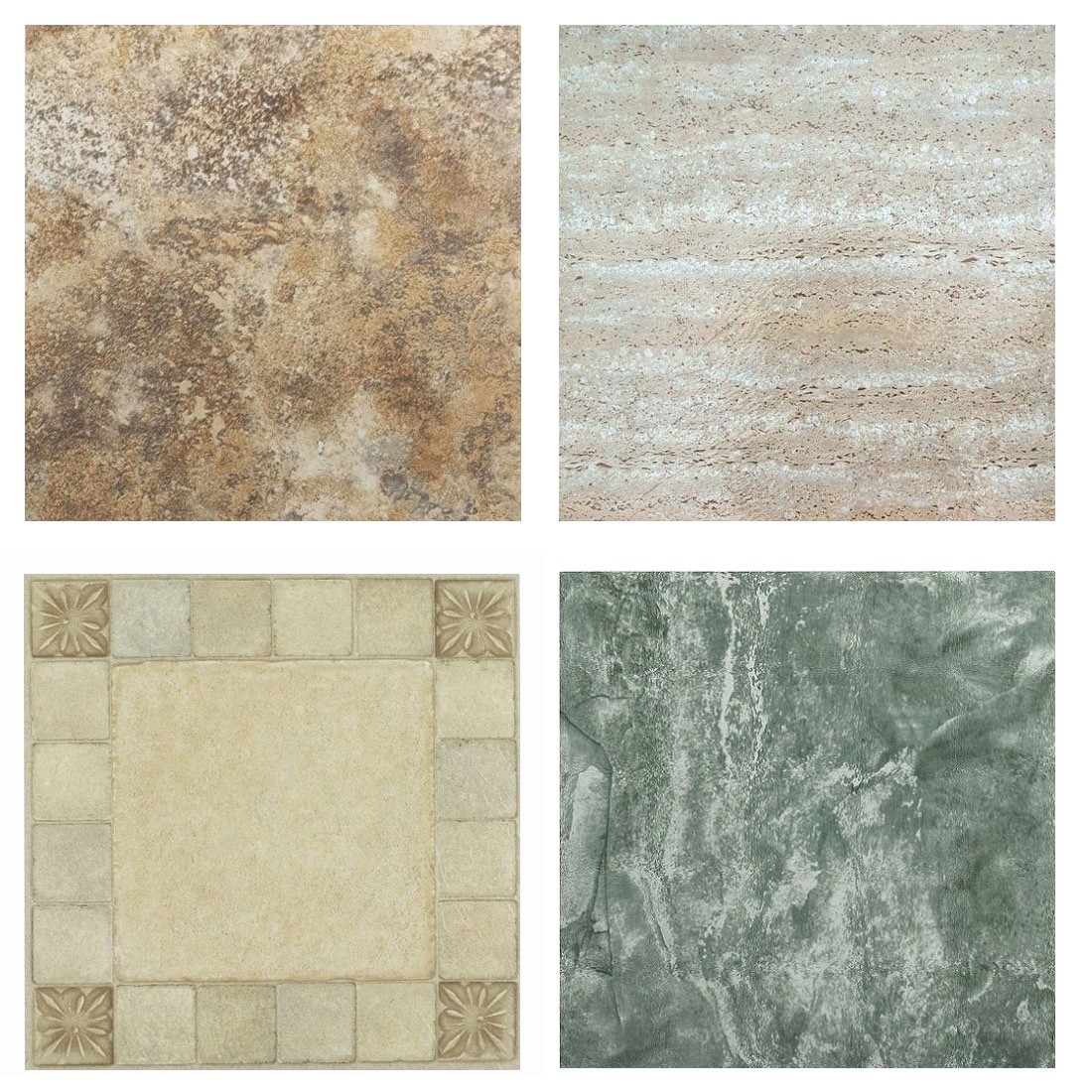 BEIGE granite STONE self STICK adhesive VINYL floor TILES – 40 pieces 12×12