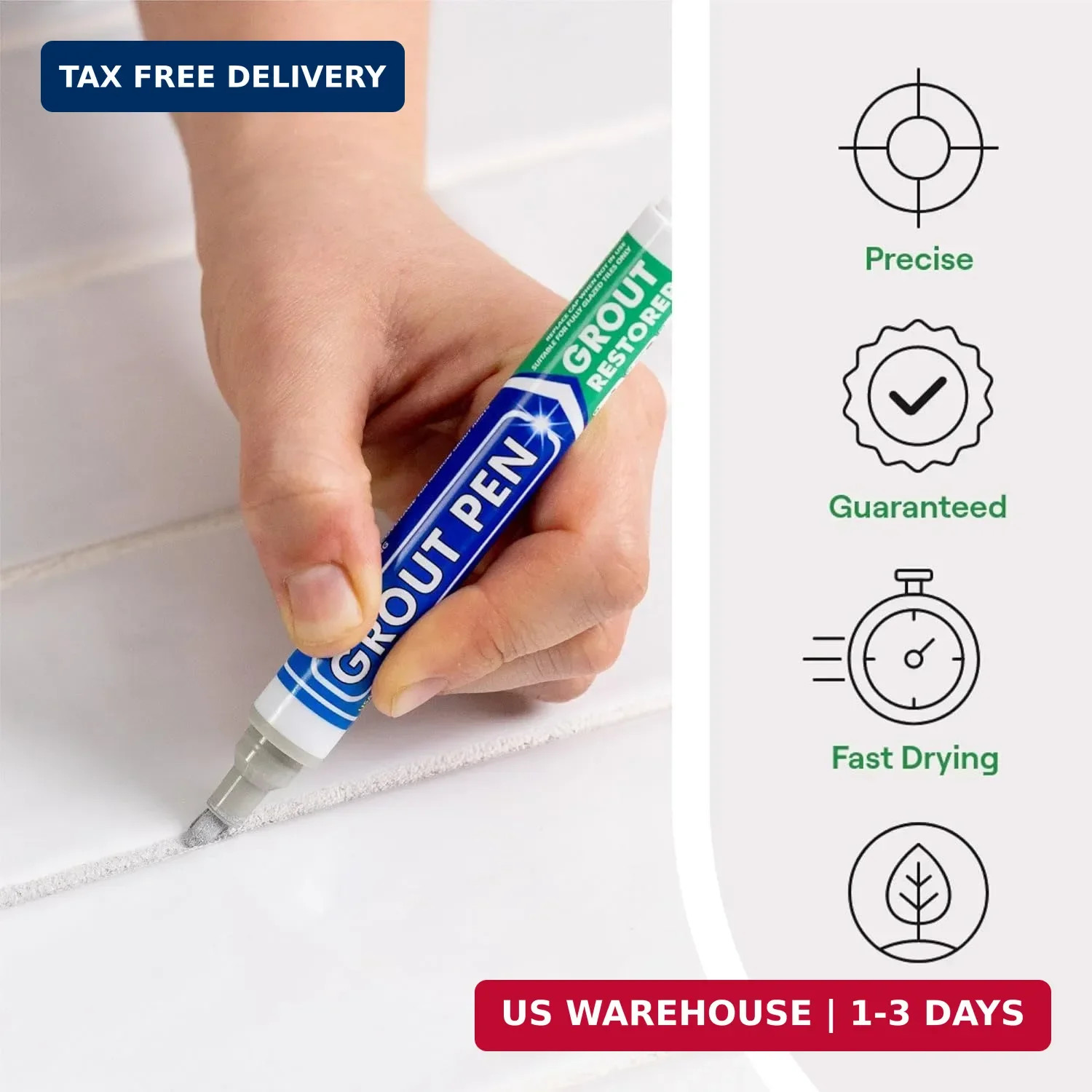 Grout Pen Light Grey Tile Grout Paint Marker – Wide 15mm Tip (20ml) | Waterproof