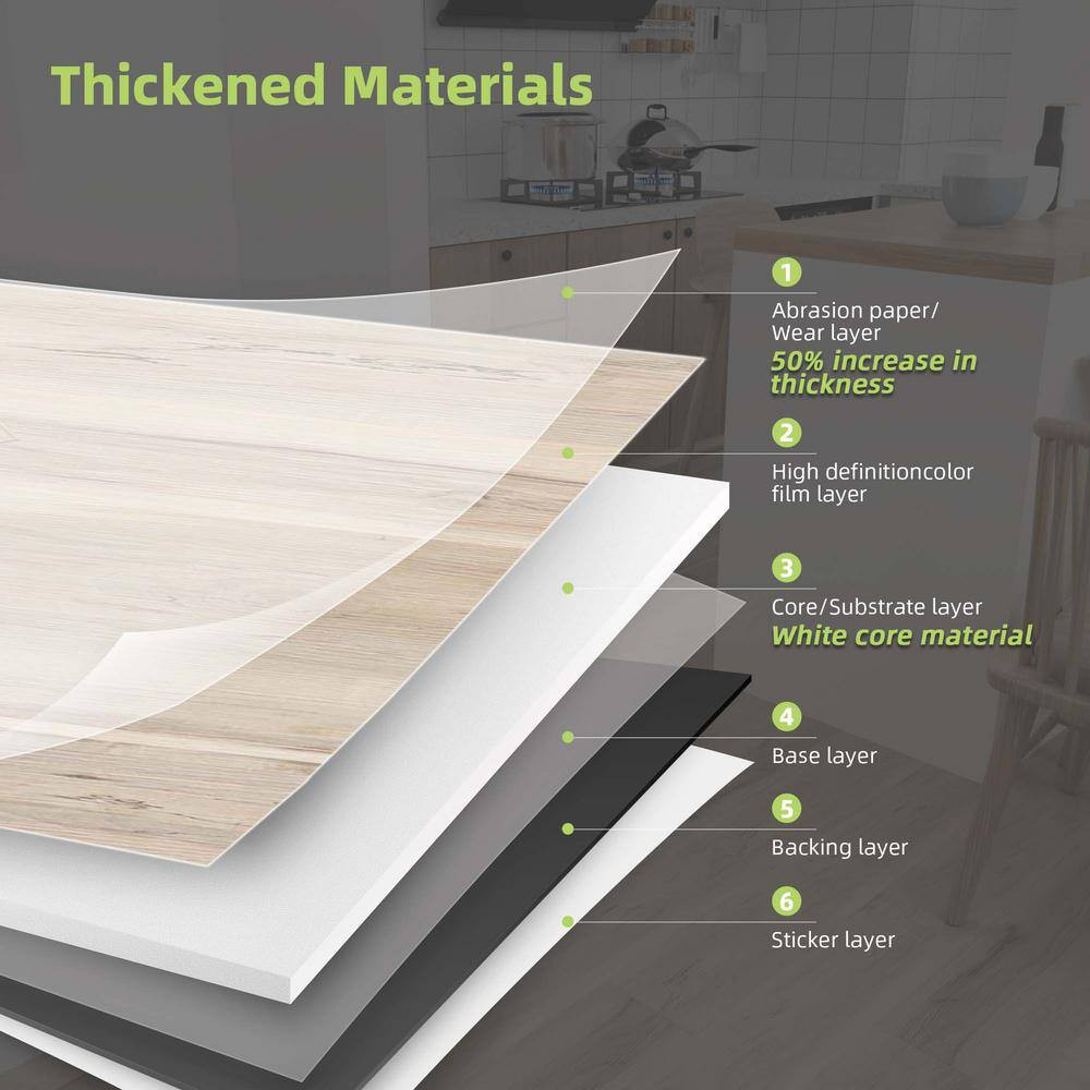 36 Pieces 12 MIL X 6″ X 36″ Water Resistant Peel and Stick Vinyl Tile Flooring f