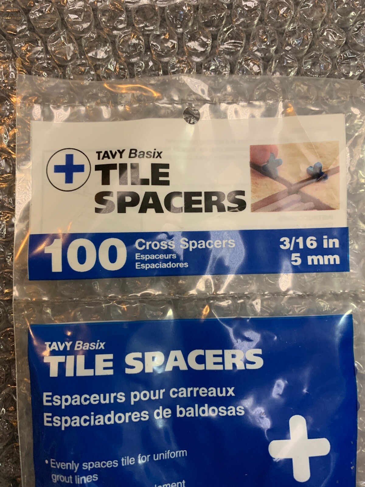 Tavy Basix Cross Tile Spacers 3/16in 5mm 100pc Pack Brand New
