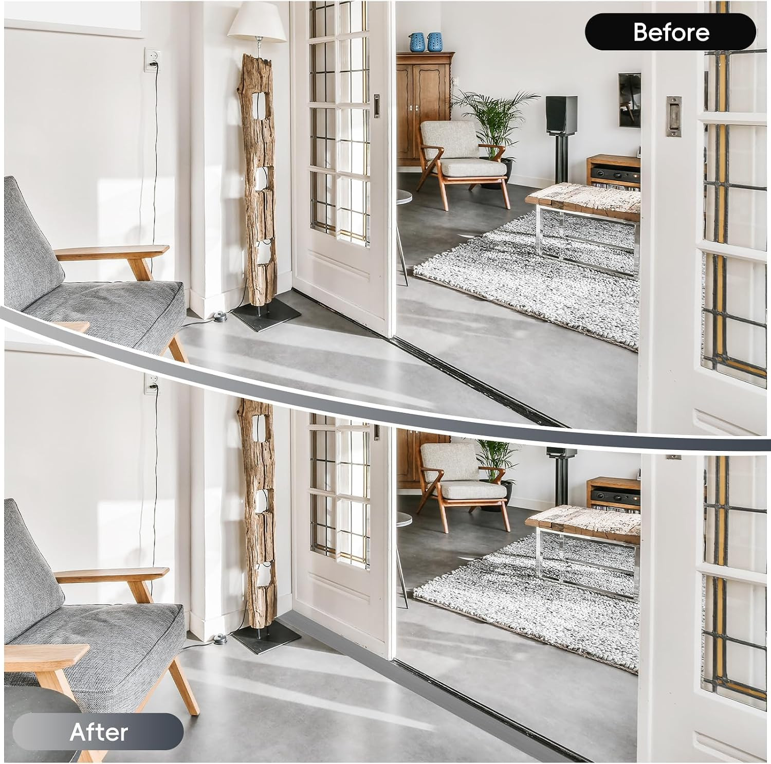 Vinyl Floor Transition Strip Door Threshold Self Adhesive 0.6” (H) – 72”(L), T