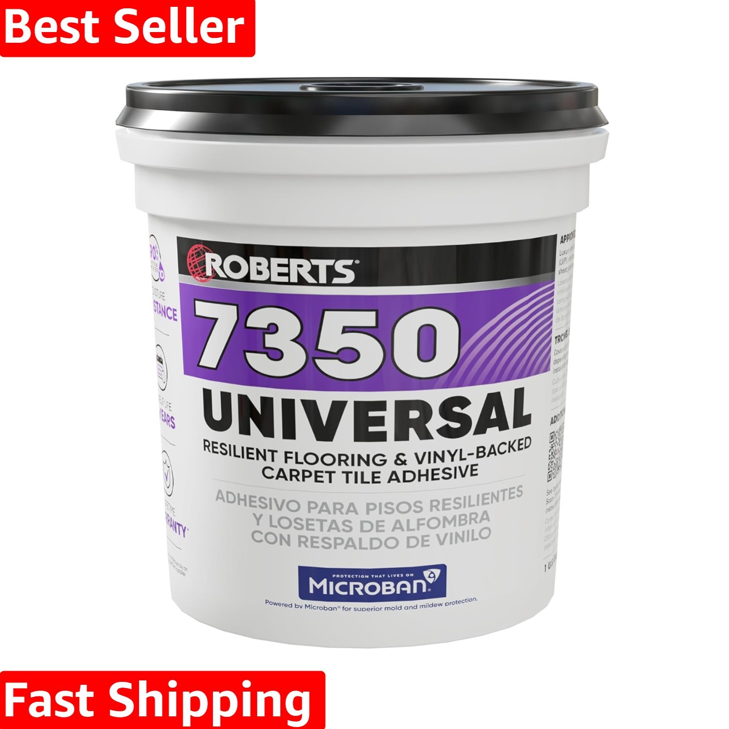 Resilient Flooring Adhesive – 1 Gal, Microban Protected for Durability