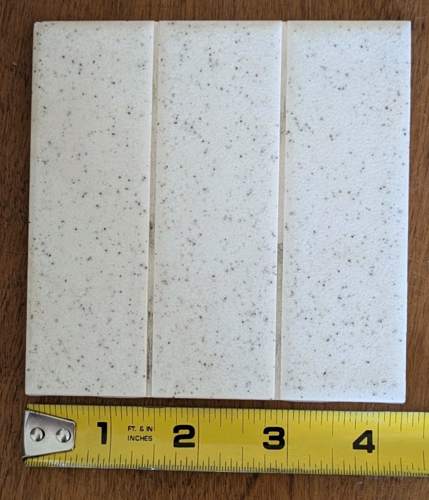 1 pc. Crystal Ceramic Tile: Salt & Pepper, American Olean 4-1/4″ Scored in 3rds
